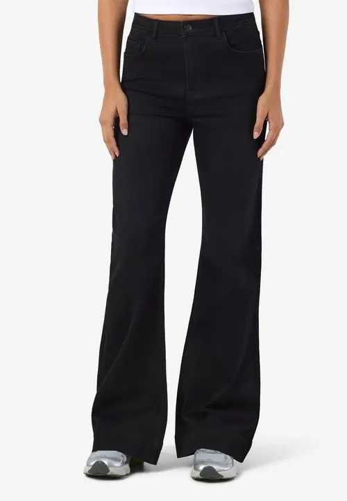 Flared NMROOXY - Flared jeans - black denim