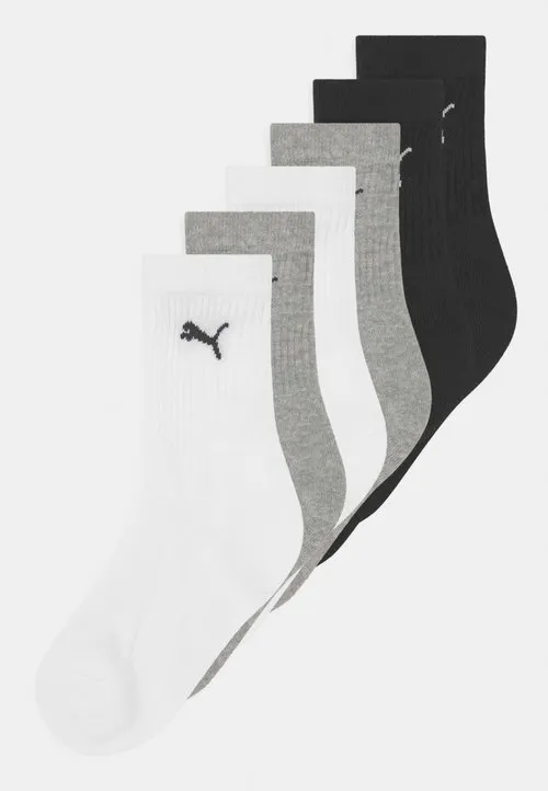 JUNIOR CREW 6 PACK UNISEX - Sokker - white/grey/black