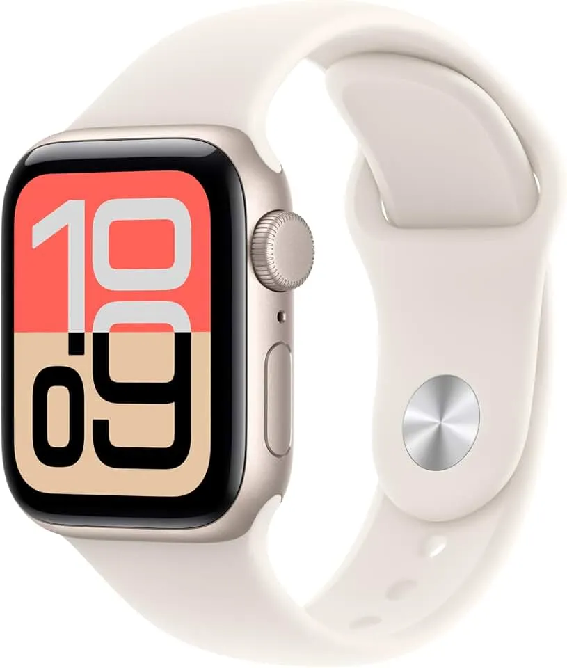 Apple Watch SE 3 [GPS 40mm] Smartwatch with Starlight Aluminum Case with Starlight Sport Band - S/M. Fitness and Sleep Trackers, Heart Rate Monitor, Always-On Display, Water Resistant