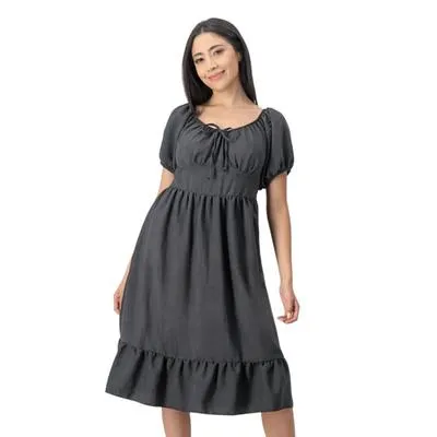 Vestido Mxstaza Mujer Liso Coquette Midi