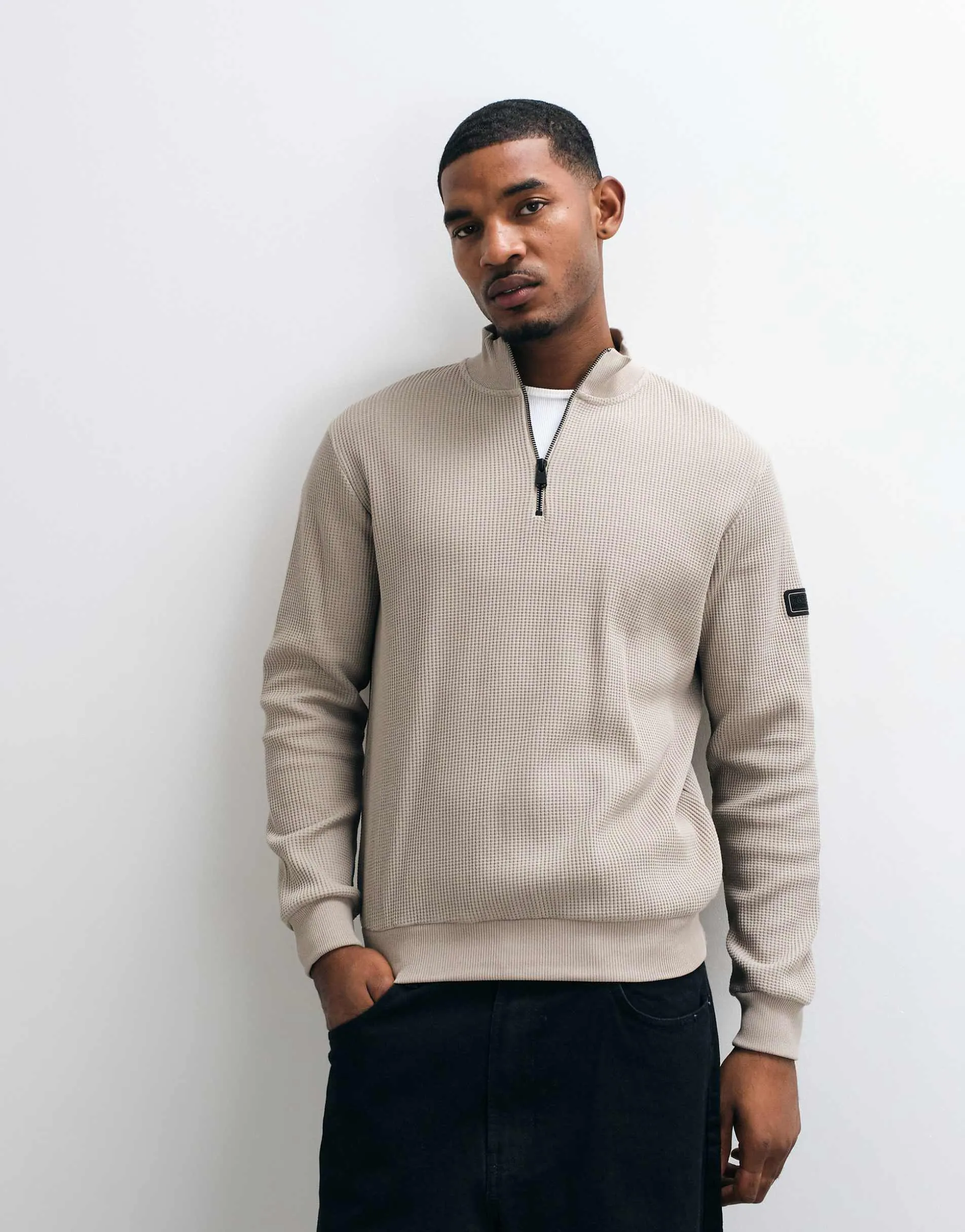 Barbour International Curve half zip sweatshirt in grey