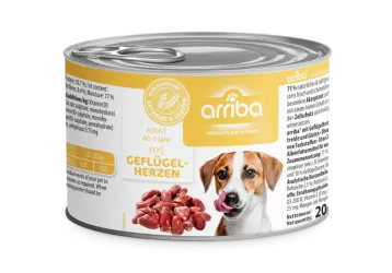 arriba mit Geflügelherzen für Hunde 6 x 200 g