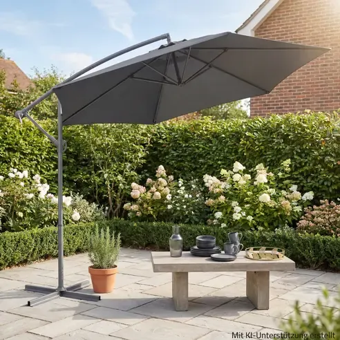 Ampelschirm - dunkelgrau - Ø 290 cm