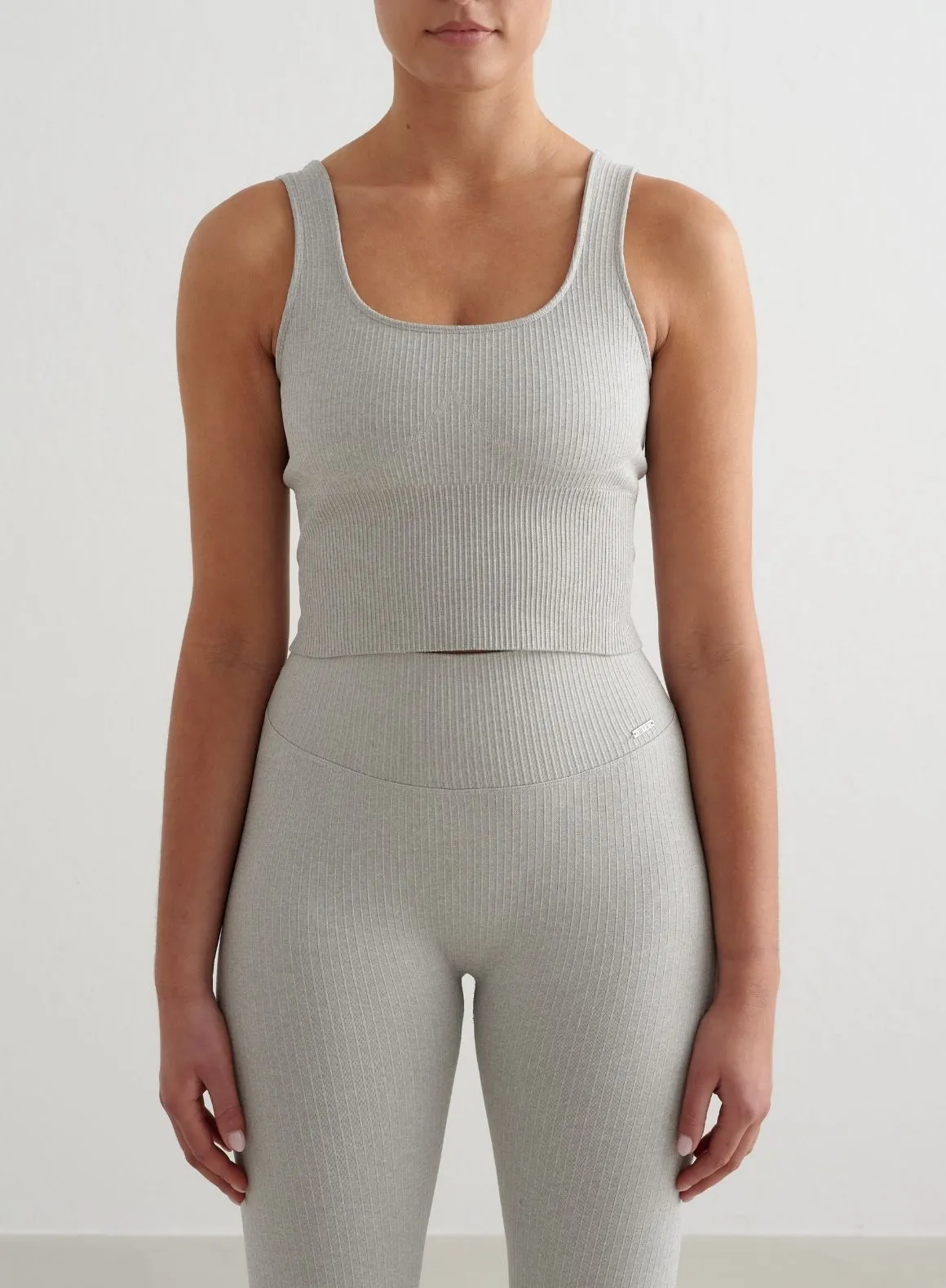 Grey Melange Ribbed Seamless Shaping Bralette