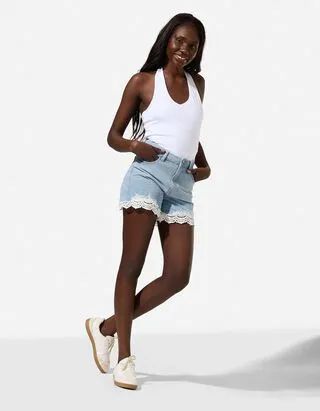 Pantaloncini - Regular Fit - Azzurro