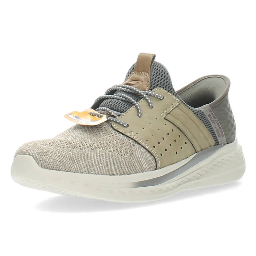 Taupe slip ons