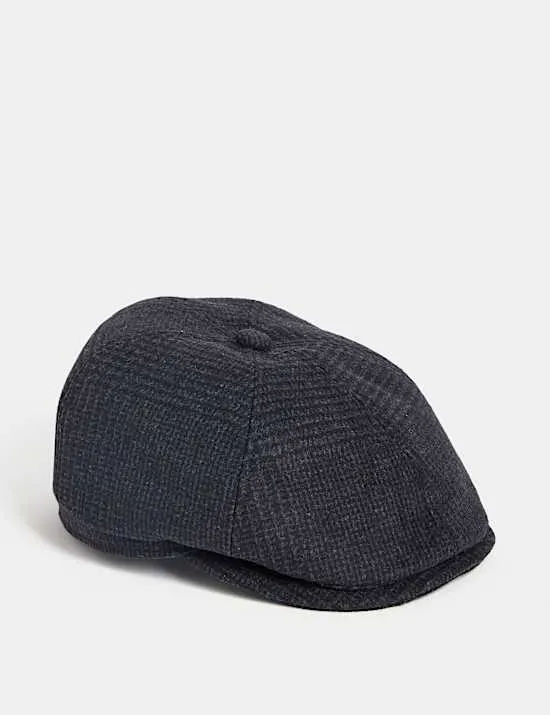 Checked Baker Boy Hat