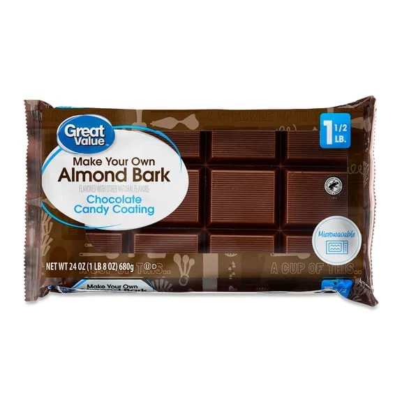 Best seller Great Value Chocolate Flavored Candy Coating Almond Bark, 24 oz Bag $4.68 19.5 ¢/oz