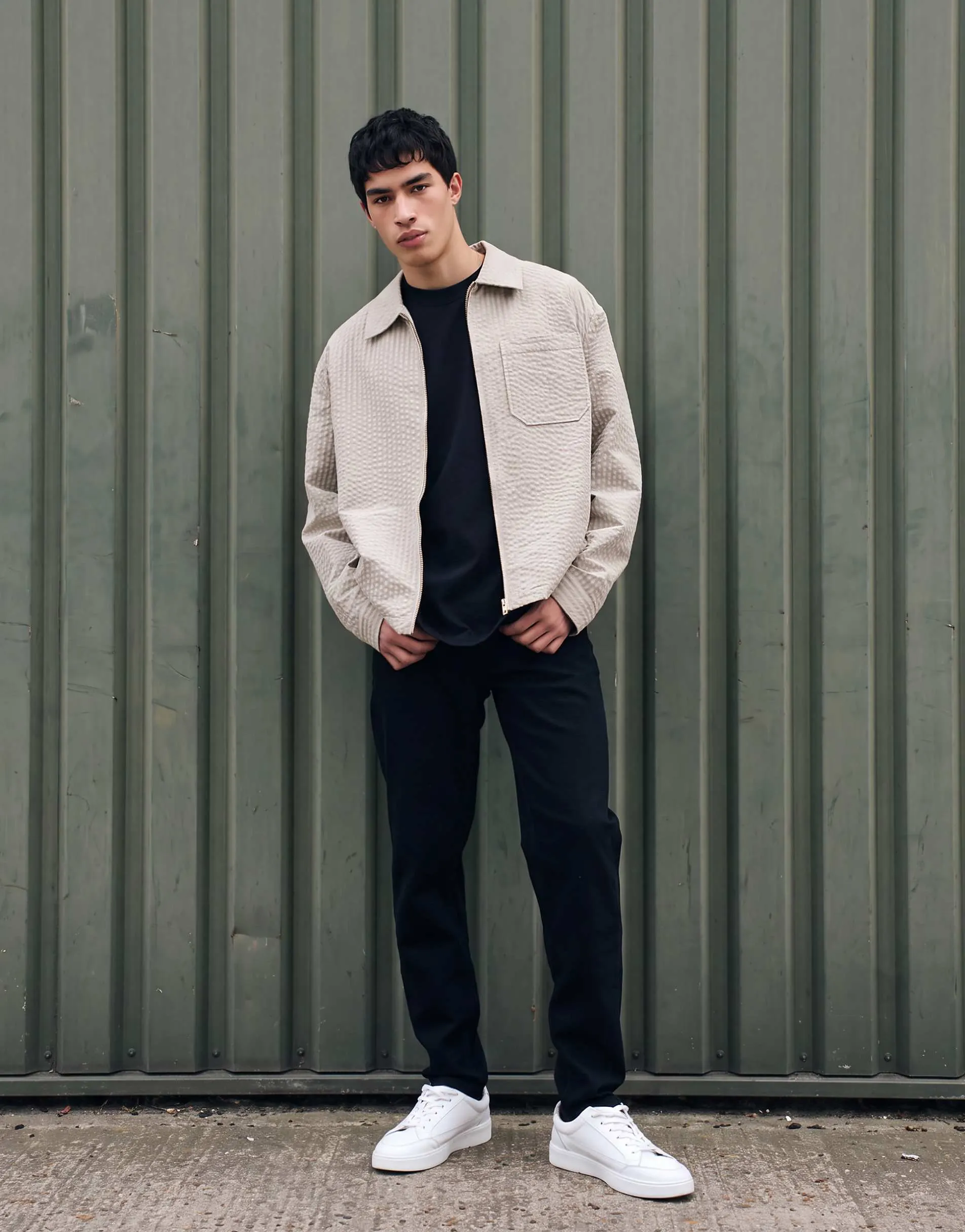 ASOS DESIGN tapered jeans in black