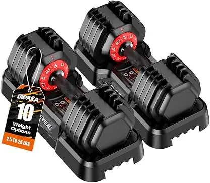 Adjustable Dumbbells Set for Home Gym | 25/26.5/52.5/55/…
