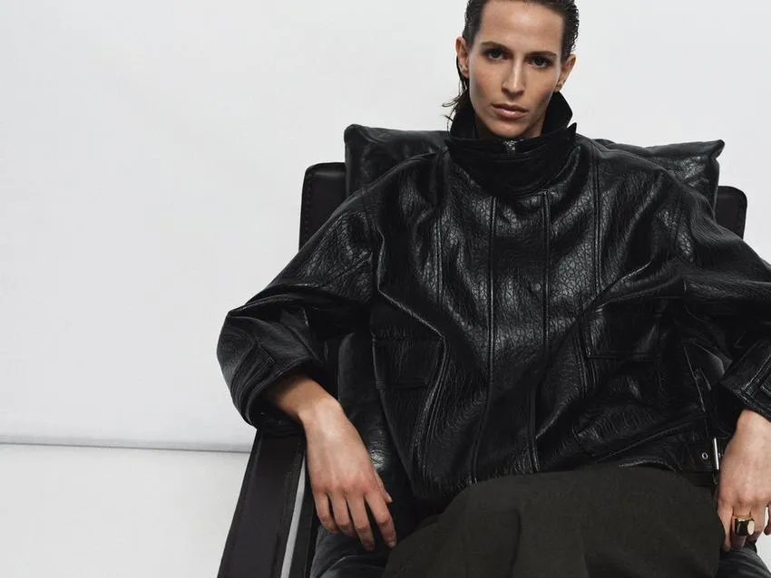 OVERSIZE LEATHER EFFECT JACKET ZW COLLECTION