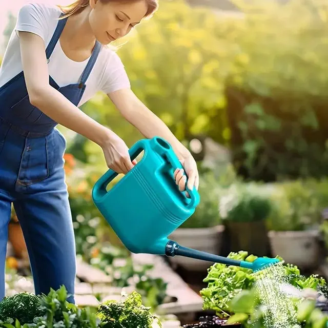 Annaffiatoio da giardino di grande capacità da 8 litri | Manico antiscivolo, beccuccio lungo - per piante da interno e da esterno, fiori, verdure