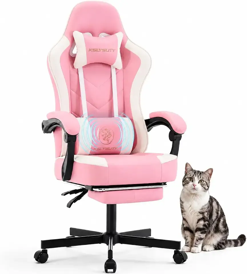 Mistpeople Gaming Chair, Ergonomic High Back Computer Chair with Footrest, Lumbar Support & Pocket Spring Cushion, Comfortable Swivel Home Office Desk Chair for Adults