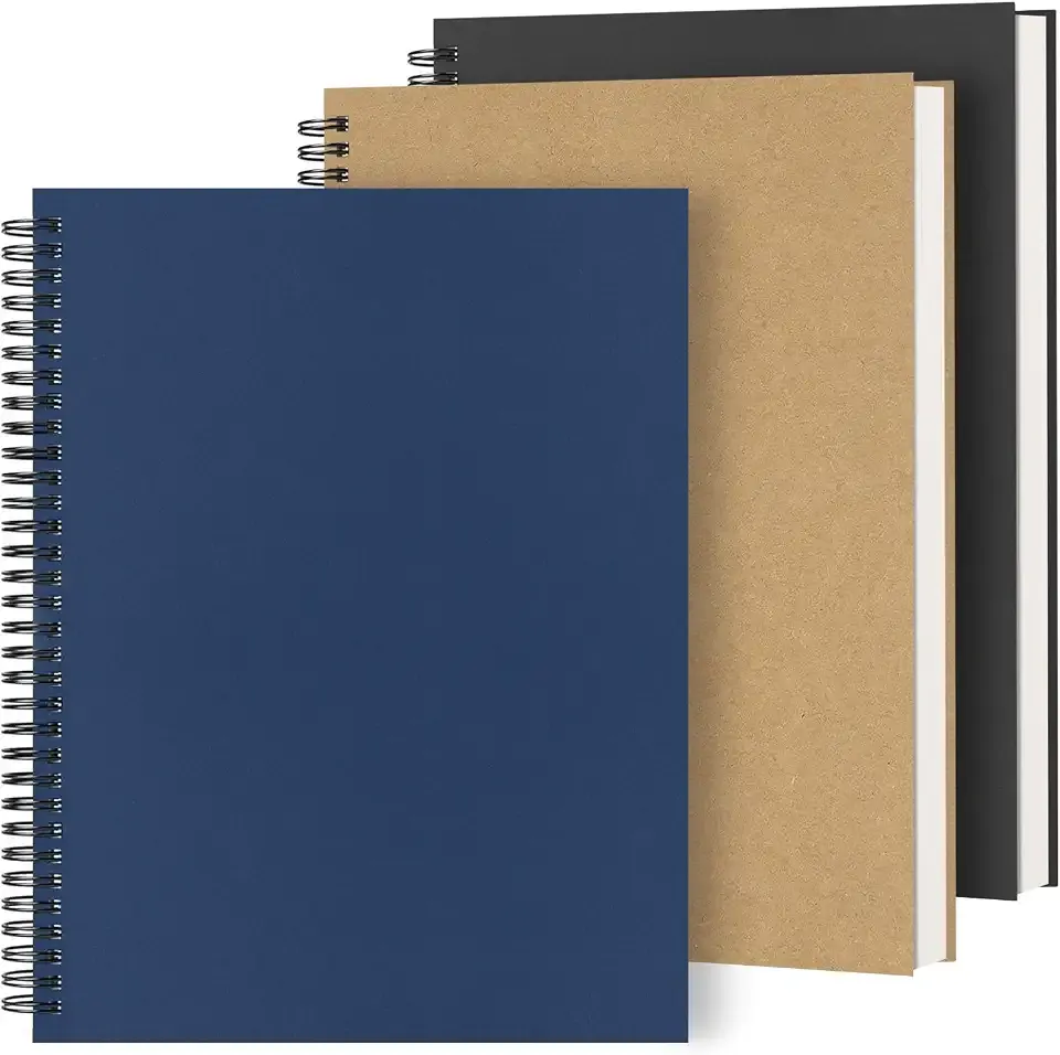 Dynta 3Packs Large Spiral Notebooks 8.5 "x 11" Lined College Ruled Journals for Work, School, Good for Students and Office, 160 Pages/80 Sheets with 100 GSM Lined Paper(3 Colors)