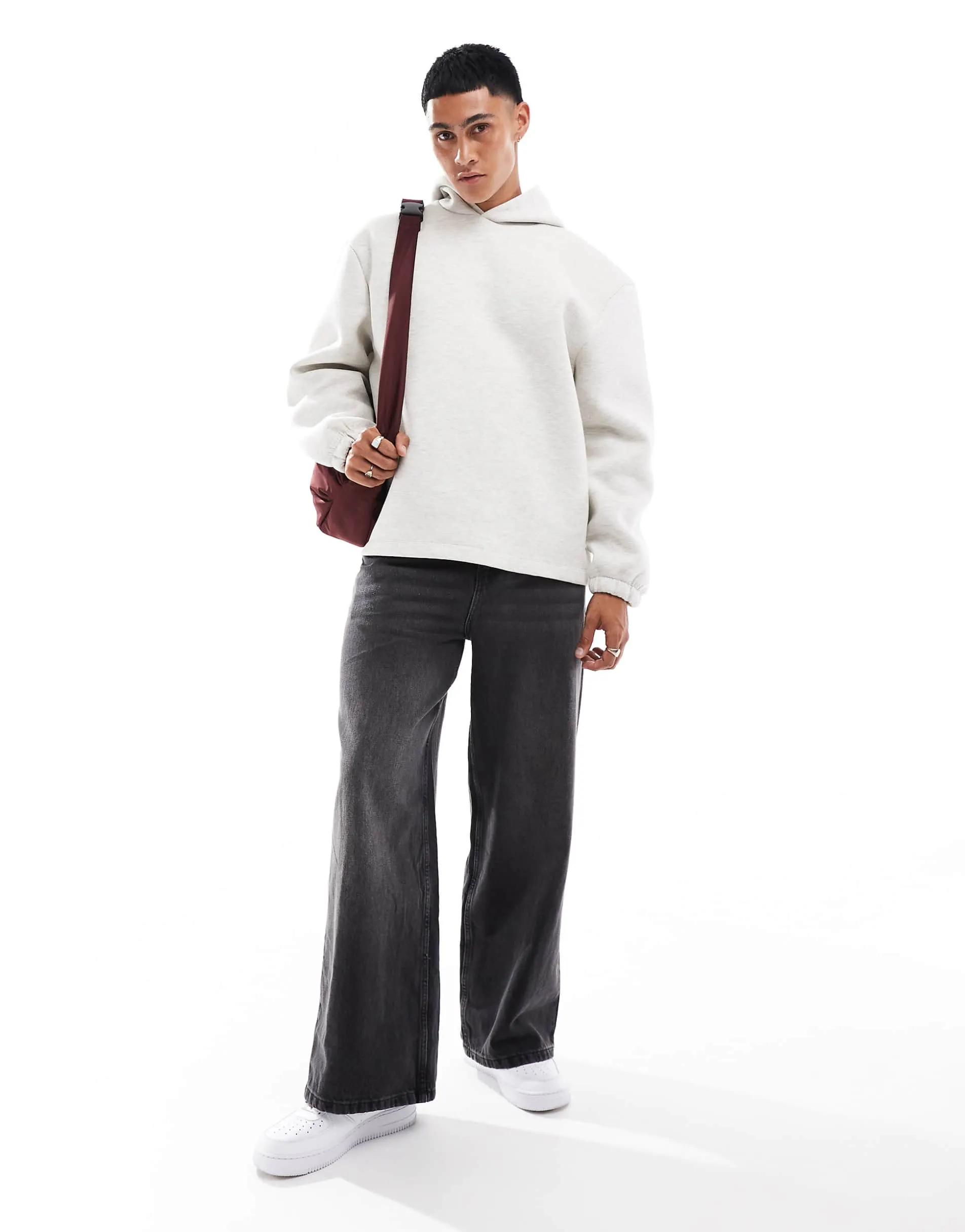 Cotton On super baggy skater jeans in washed black denim