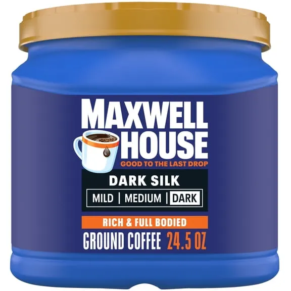 Best seller, Maxwell House Dark Silk Dark Roast Ground Coffee, 24.5 oz Canister