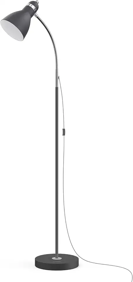 LEPOWER Floor Lamp, Metal Standing Lamp with Adjustable Gooseneck, Heavy Metal Base, Reading Pole Lamp for Office, Black Floor Lamps for Bedroom, Living Room