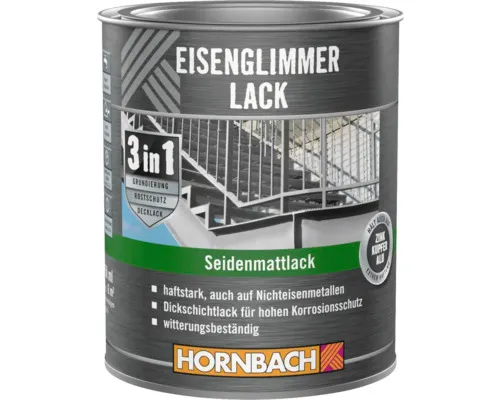 Barva na kov 3v1 HORNBACH silnovrstvá samozákladová šedá DB 703 750 ml
