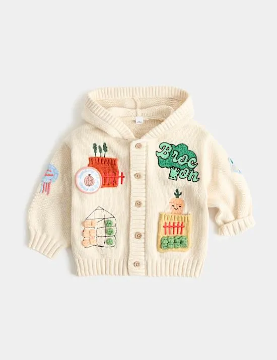 Strickjacke aus reiner Baumwolle (0–5 Jahre)
