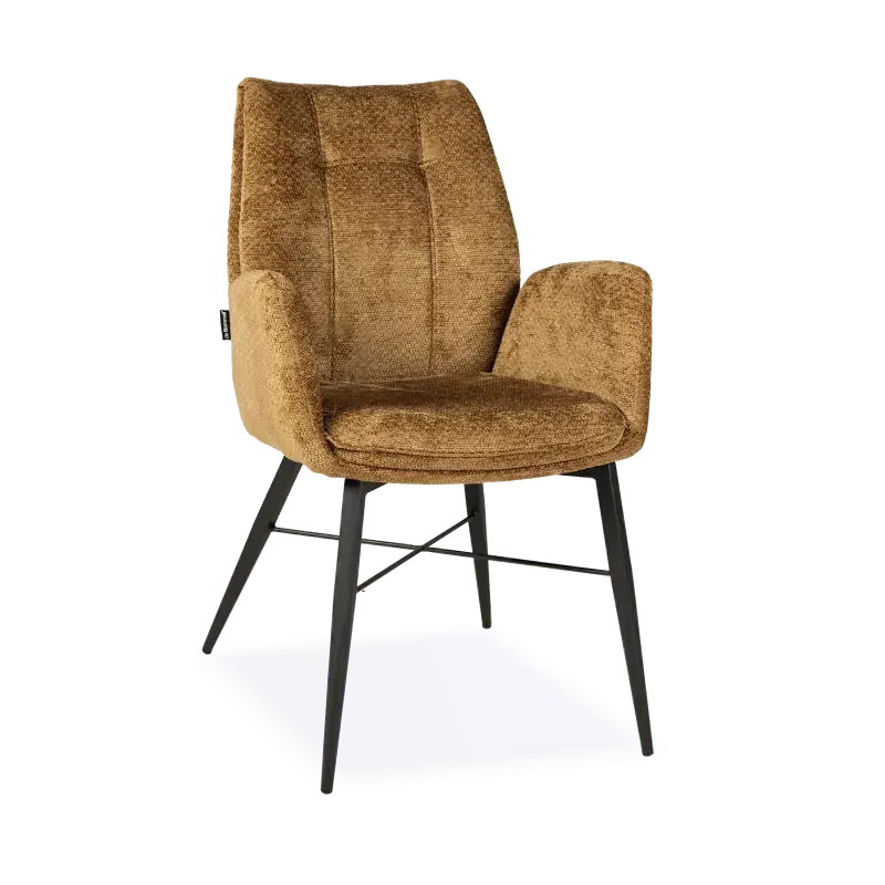 Armstoel Jefferson - velvet Movie Curry - poot zwart