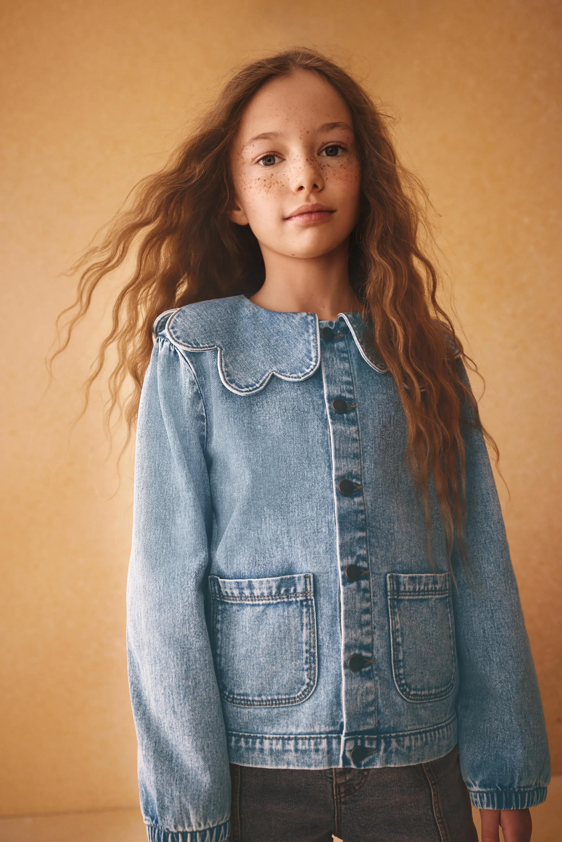 18 mois–12 ans | Veste en denim de coton à col festonné The Edit