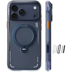 TORRAS Ostand Q3 Air for iPhone 17 Pro Max Case with 360 Magnetic Stand, Fit for MagSafe, Mil-Grade Drop Tested, Camera Control Button, Shockproof Phone Case for iPhone 17 Pro Max 6.9", Midnight Blue