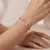 Armband in edelstaal, met parels