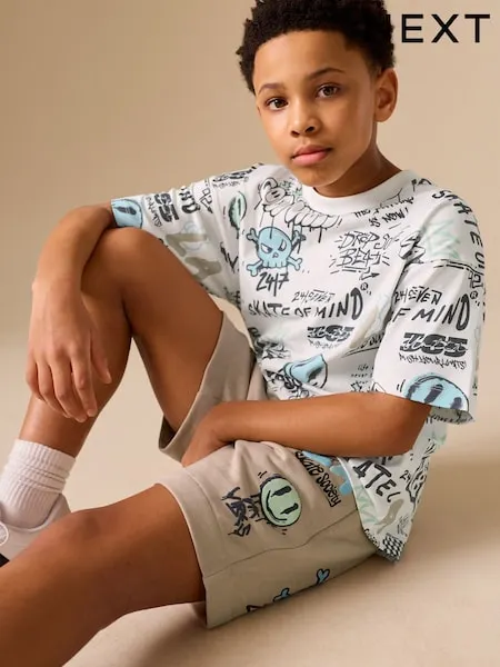 Stone Short Sleeve T-Shirt and Shorts Set (3-16yrs)