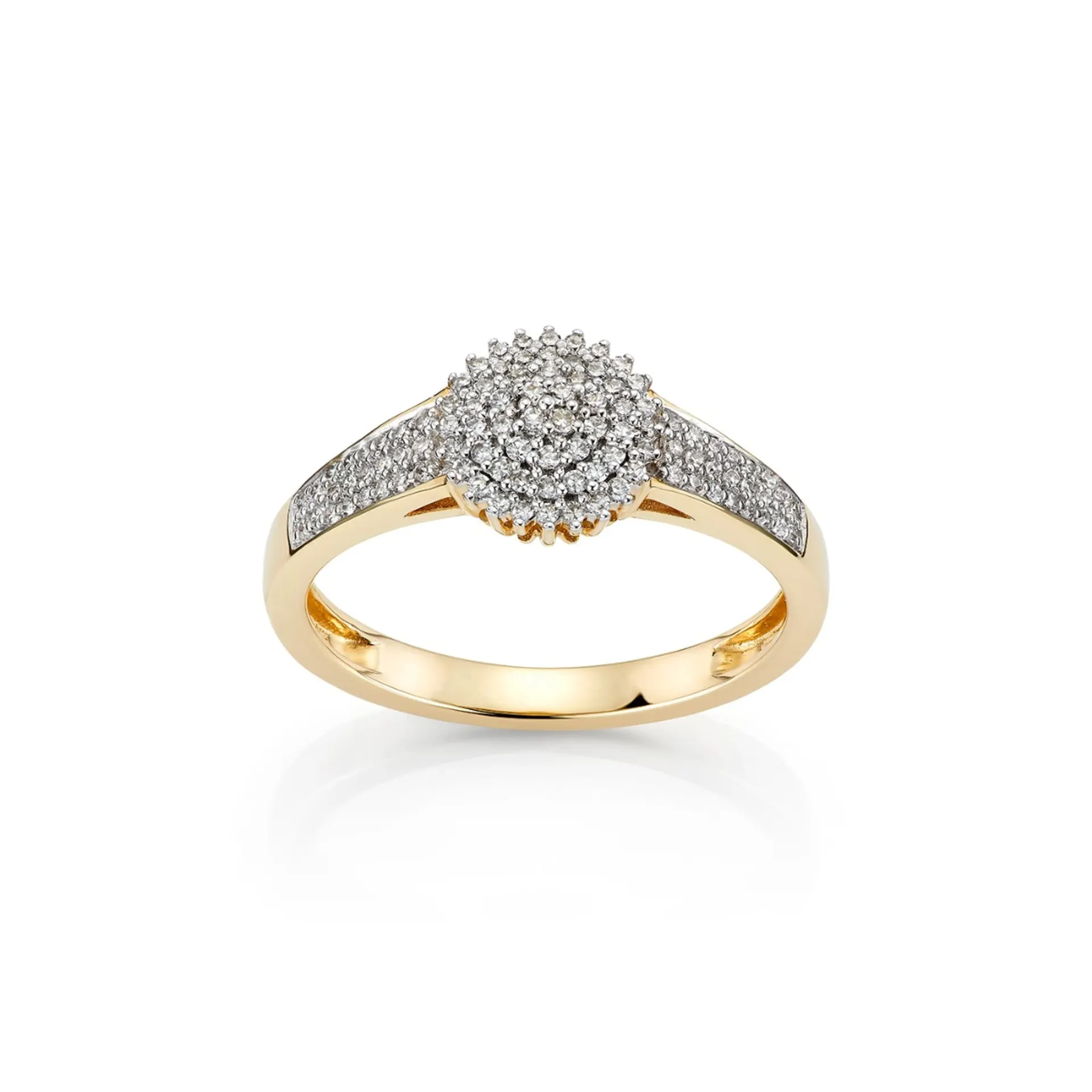 Diamantring i 585 gult gull 0,25 ct