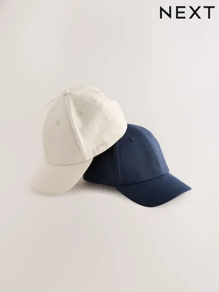 Grey/Charcoal Baseball 100% Cotton Caps 2 Pack (1-16yrs)