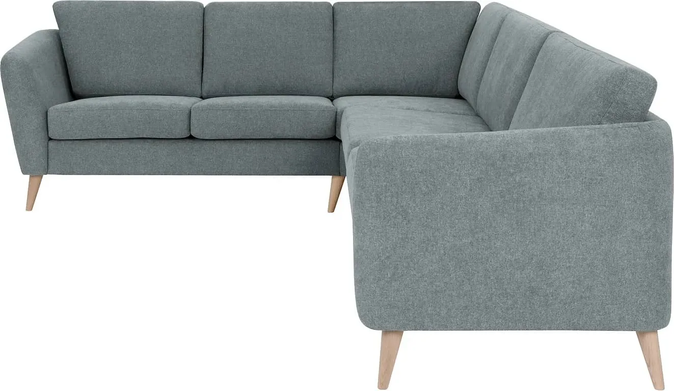 Sone høy hjørnesofa Modulsofa. 2 seter + hjørne + 3 seter i stoff Bloq, armlene W2.