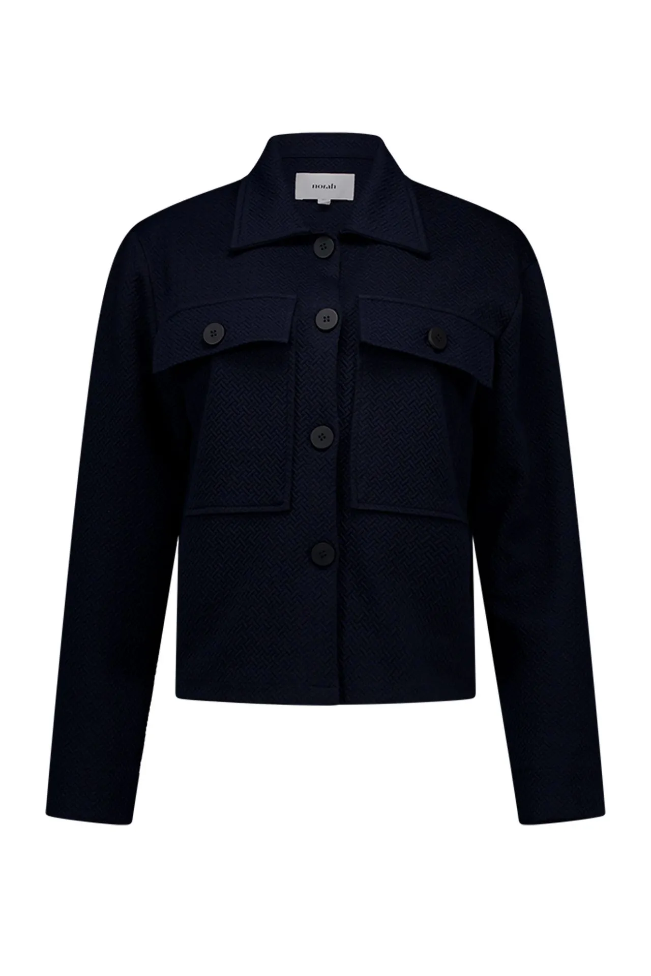 Donkerblauw jasje met structuur