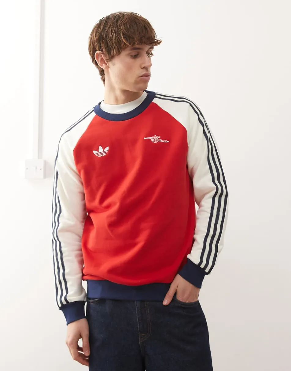adidas Football Arsenal long sleeve top in red and white