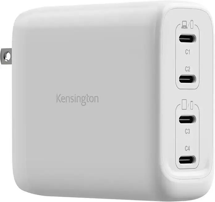 Kensington 140W USB‑C GaN Power Adapter, 4‑Port Fast Charger with Power Delivery for Laptops, Tablets & Smartphones