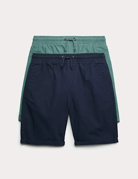 2er-Pack Ripstop-Shorts aus reiner Baumwolle (6–16 J.)