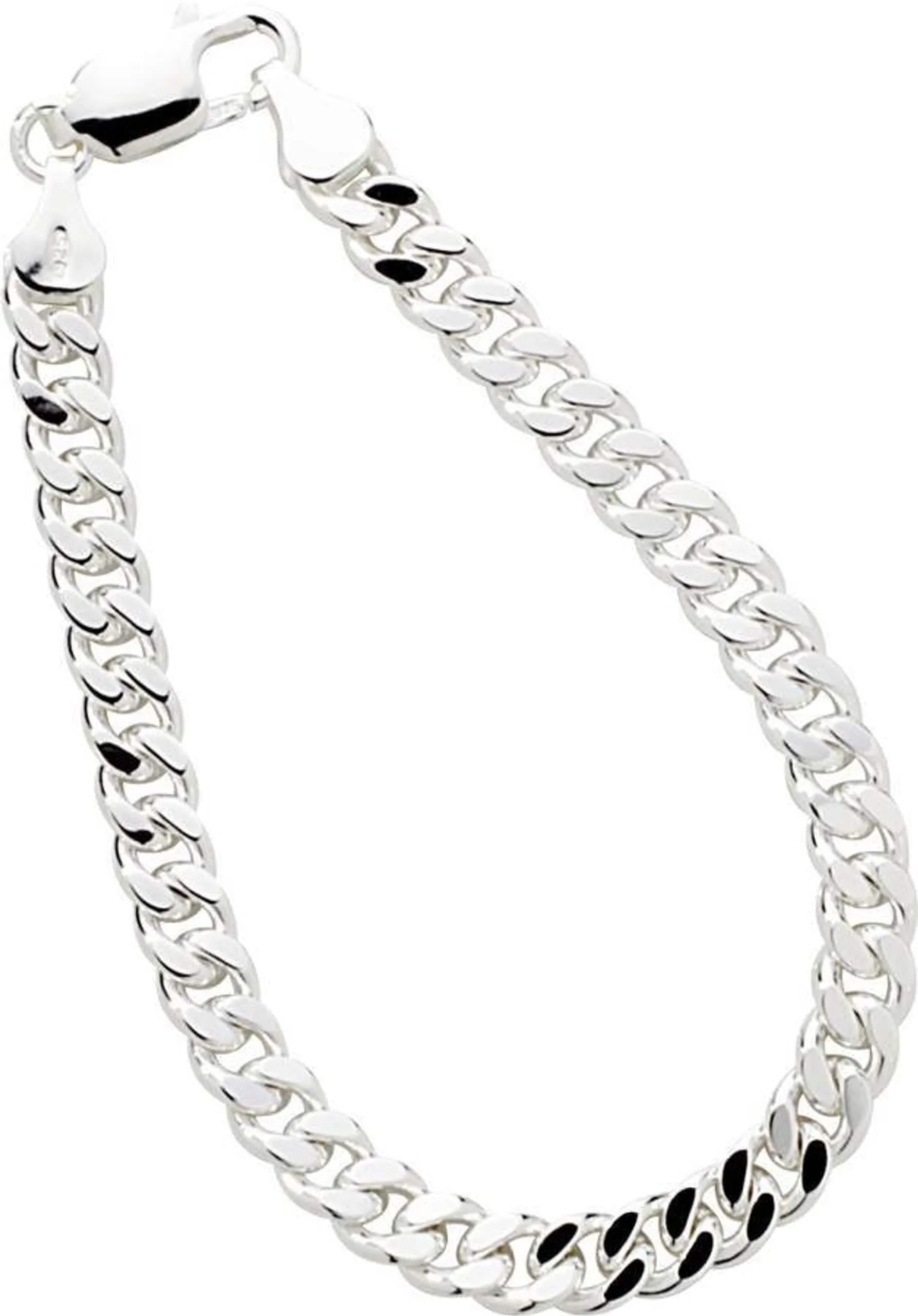 Armbånd panser i 925 sølv 6,5mm 21cm