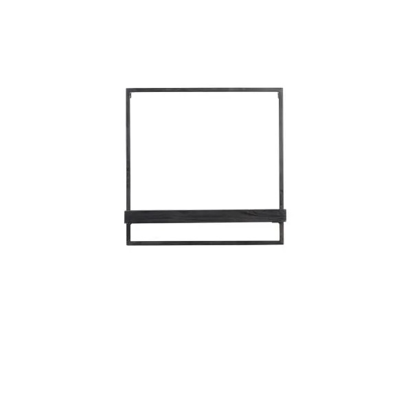 Wandplank Pardal hout metaal 50x50 cm zwart