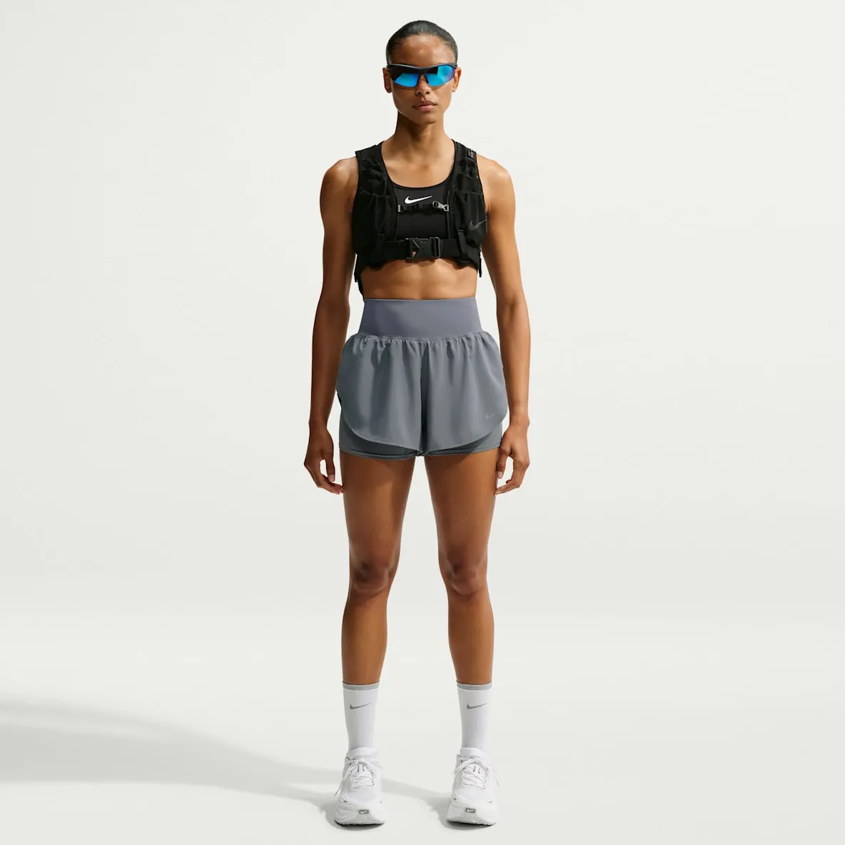 Dri-FIT 2-i-1 løpeshorts med høyt liv til dame