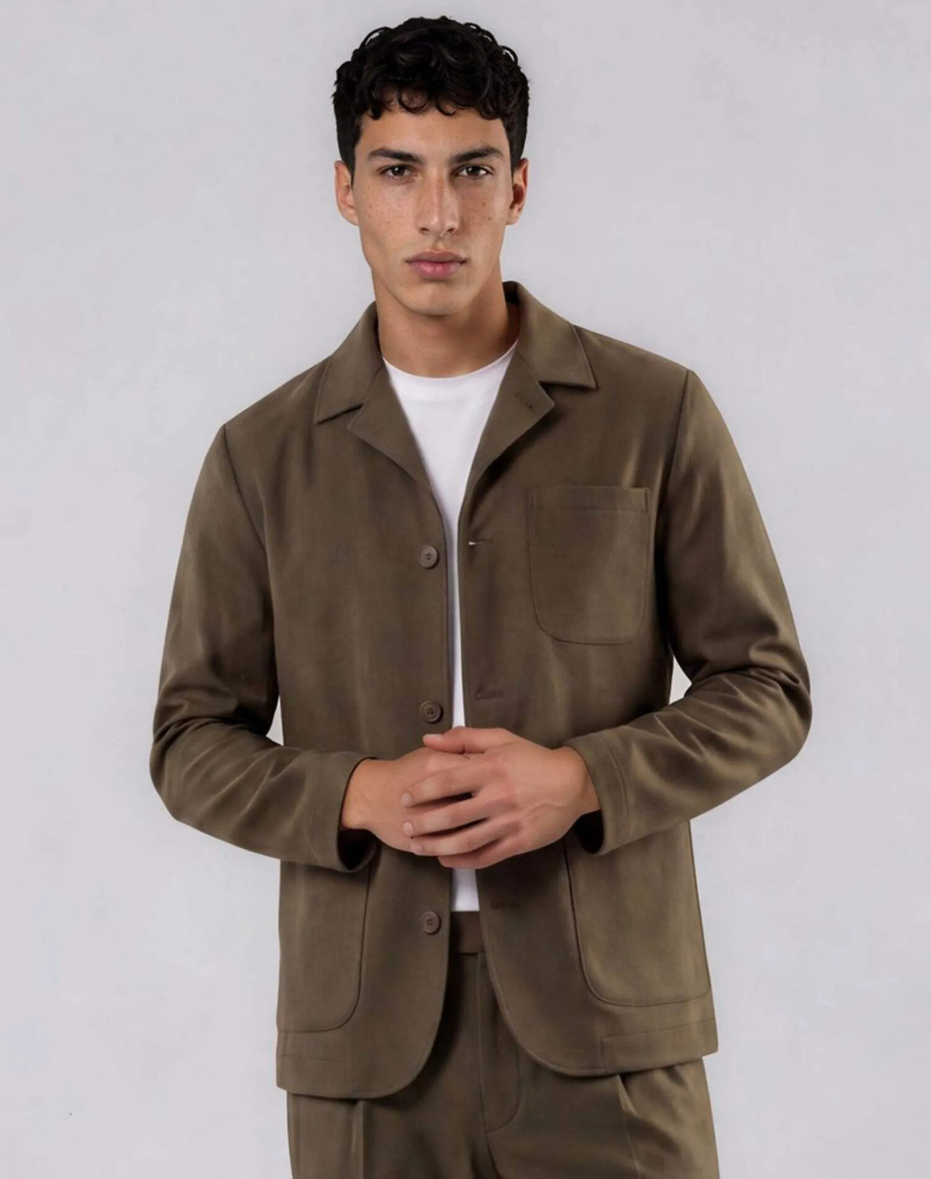 Harry Brown Arthur flannel jacket in khaki