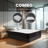 Combo Colchón Energy Sencillo 100X190 Cm Medio Firme Ortopédico con Almohada Y Protector
