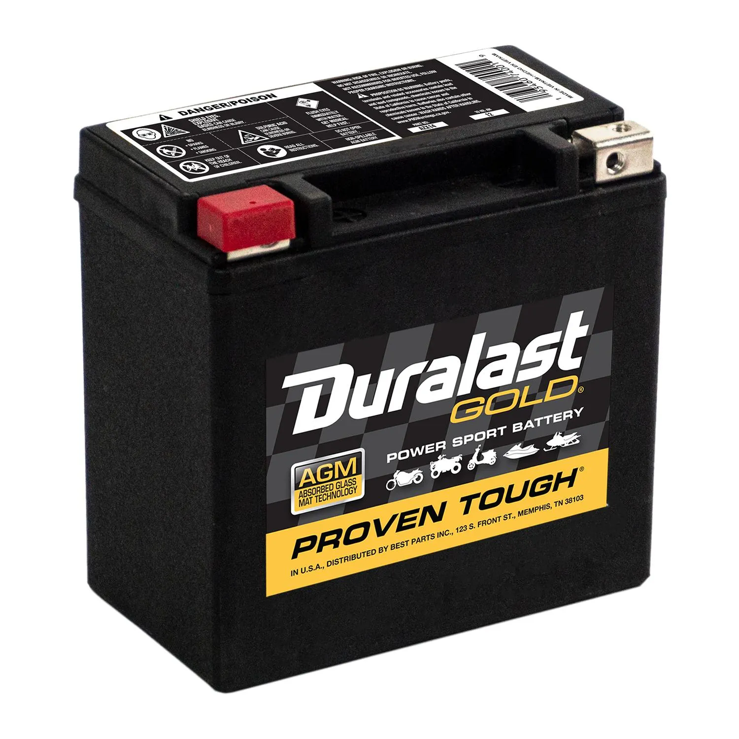 Duralast Gold AGM Battery / Group Size Powersport AZX14