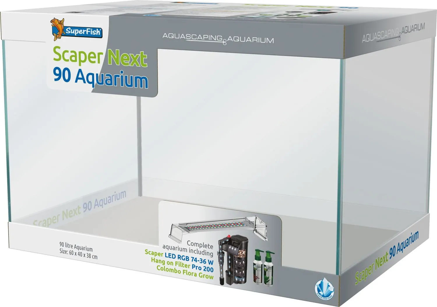 SuperFish Scaper next 90 - Aquarium - 90 l 60x40x38 cm