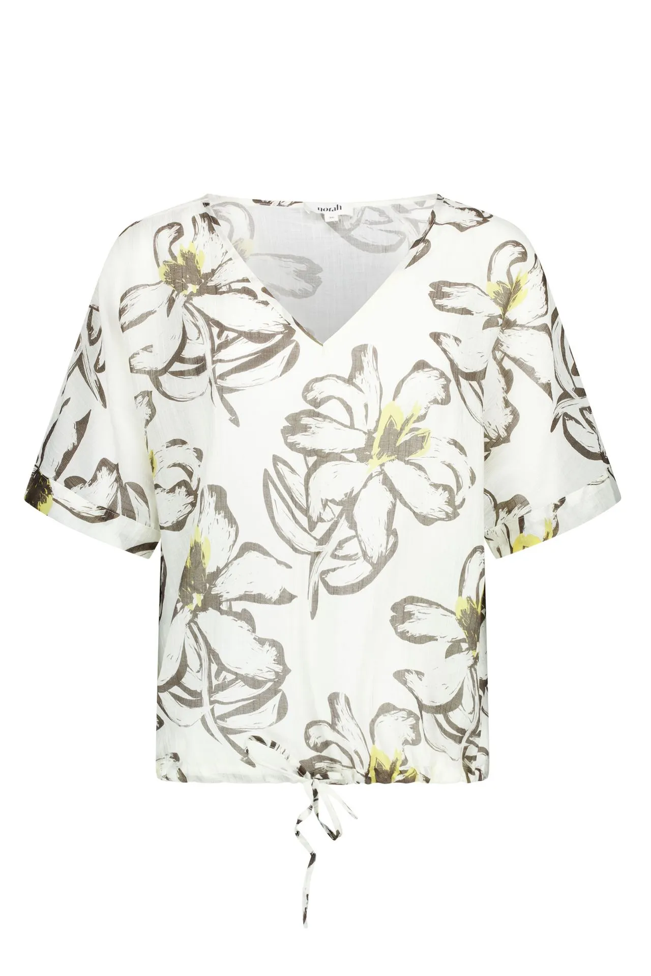 Ecru shirt met bloemenprint