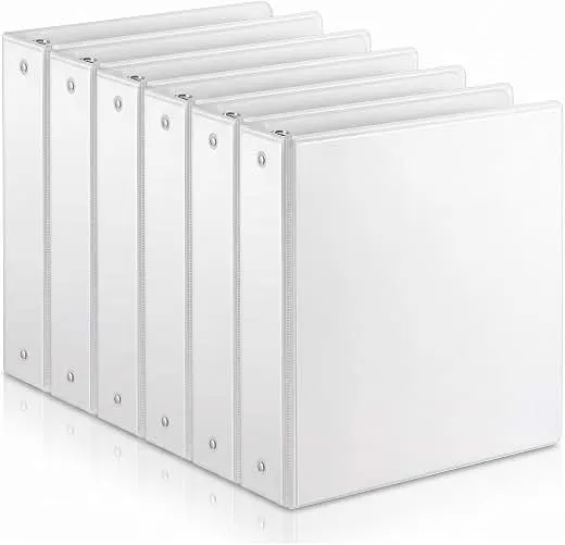 SUIN 1.5'' 3 Ring Binders, 1.5-Inch Clear View Binder, 6 Packs for Office | Customizable Cover/Spine Binder, 2 Interior Pockets, PVC Free, Holds 325 Sheets, Letter Size, Office School Home, Bulk Pack SUIN 1.5'' 3 Ring Binders, 1.5-Inch Cl…