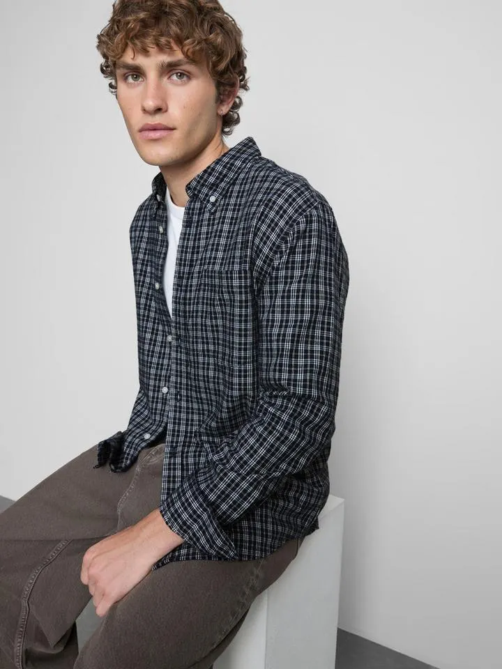 Chemise en pur coton à carreaux