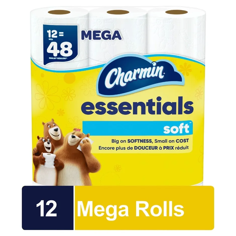 Charmin Essentials Soft Bathroom Tissue Mega Rolls, 12 ct.