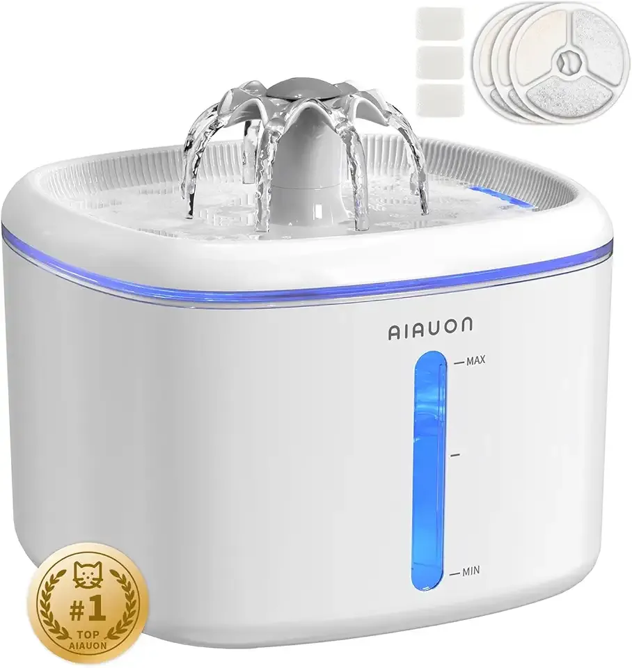 Cat Water Fountain,84oz/2.5L Pet Cat Fountain – Ultra Quiet Upgraded Automatic Pet Water Dispenser with 3 Replaceable Filters, Indoor Cat & Dog Drinking Bowl