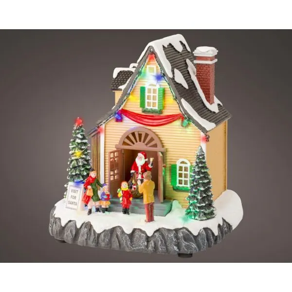 Verlicht Kersthuisje Polyresin Met LEDs Voor Binnengebruik