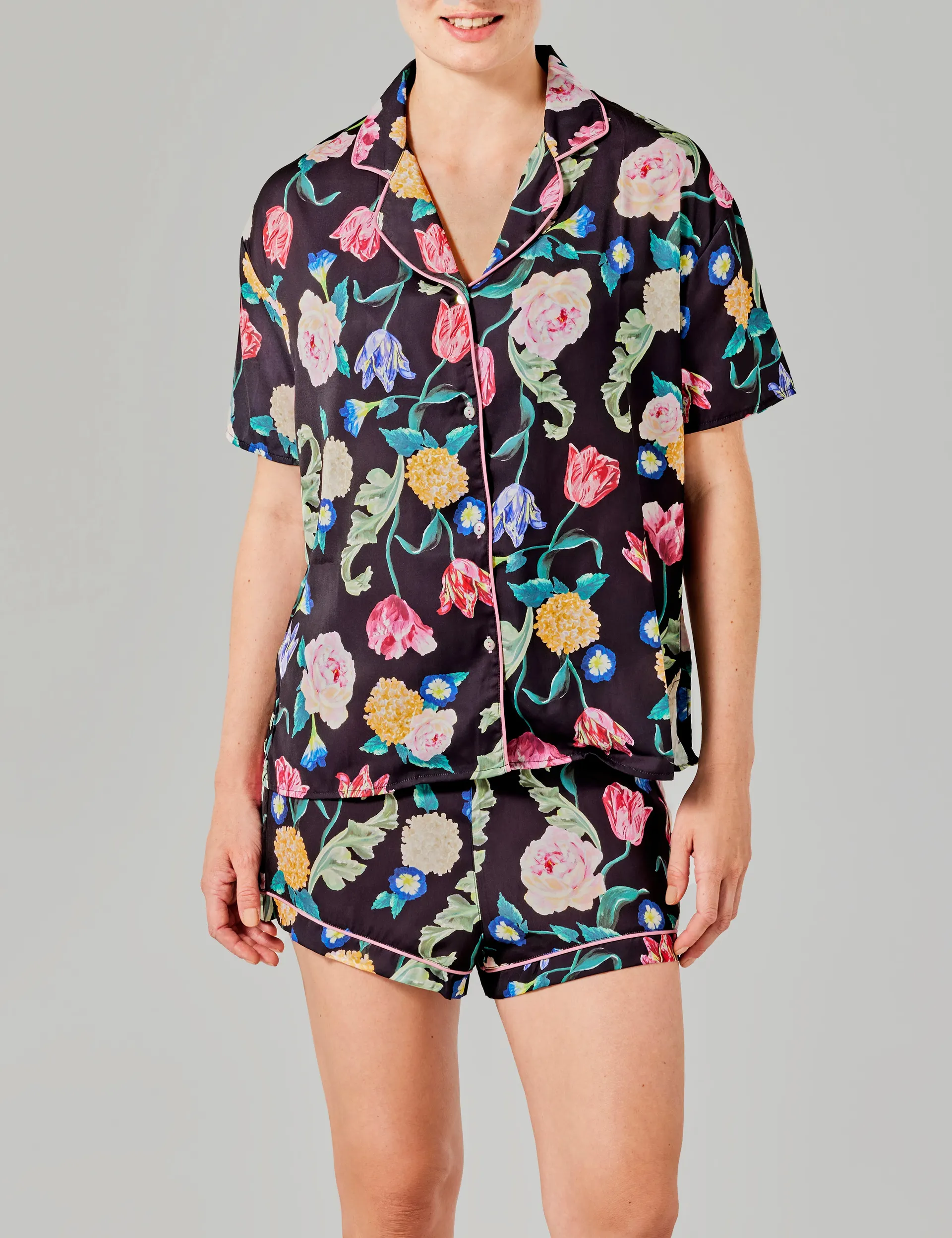 Tessa pyjama short zwart