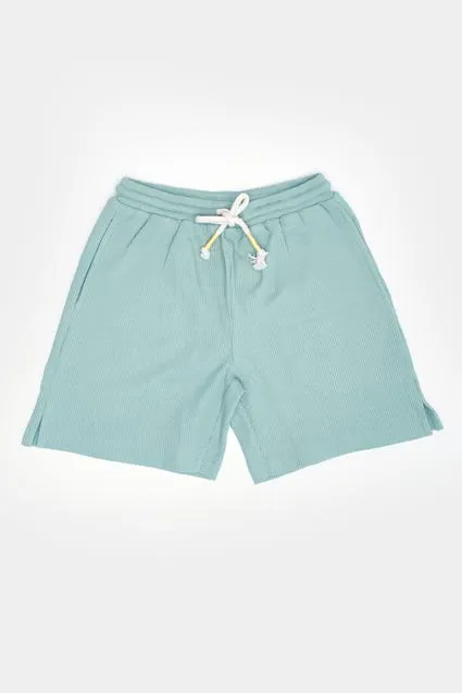 Kids short effen wafelstructuur